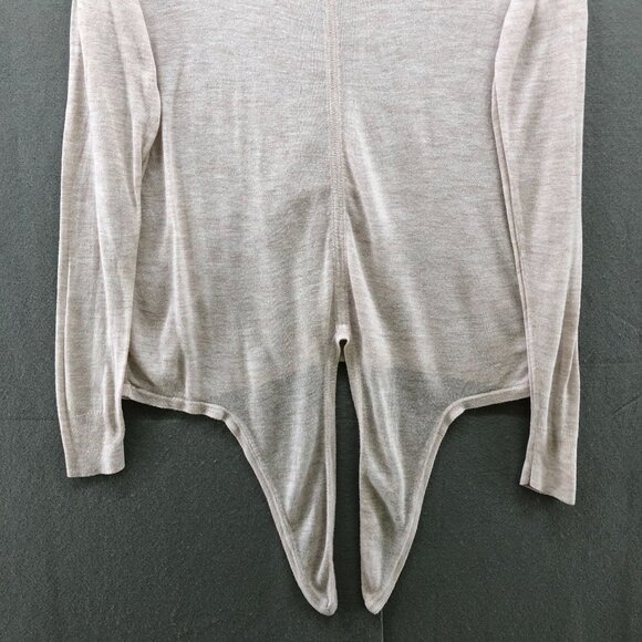 Madewell Long Sleeve Tie Front T Shirt Womens S Sheer V-neck Cream Lightweight - Picture 5 of 11